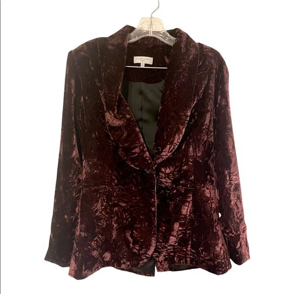 Jackets & Blazers - Waverly Grey liberant 2 button velvet deep Burgundy/plum women blazer size small